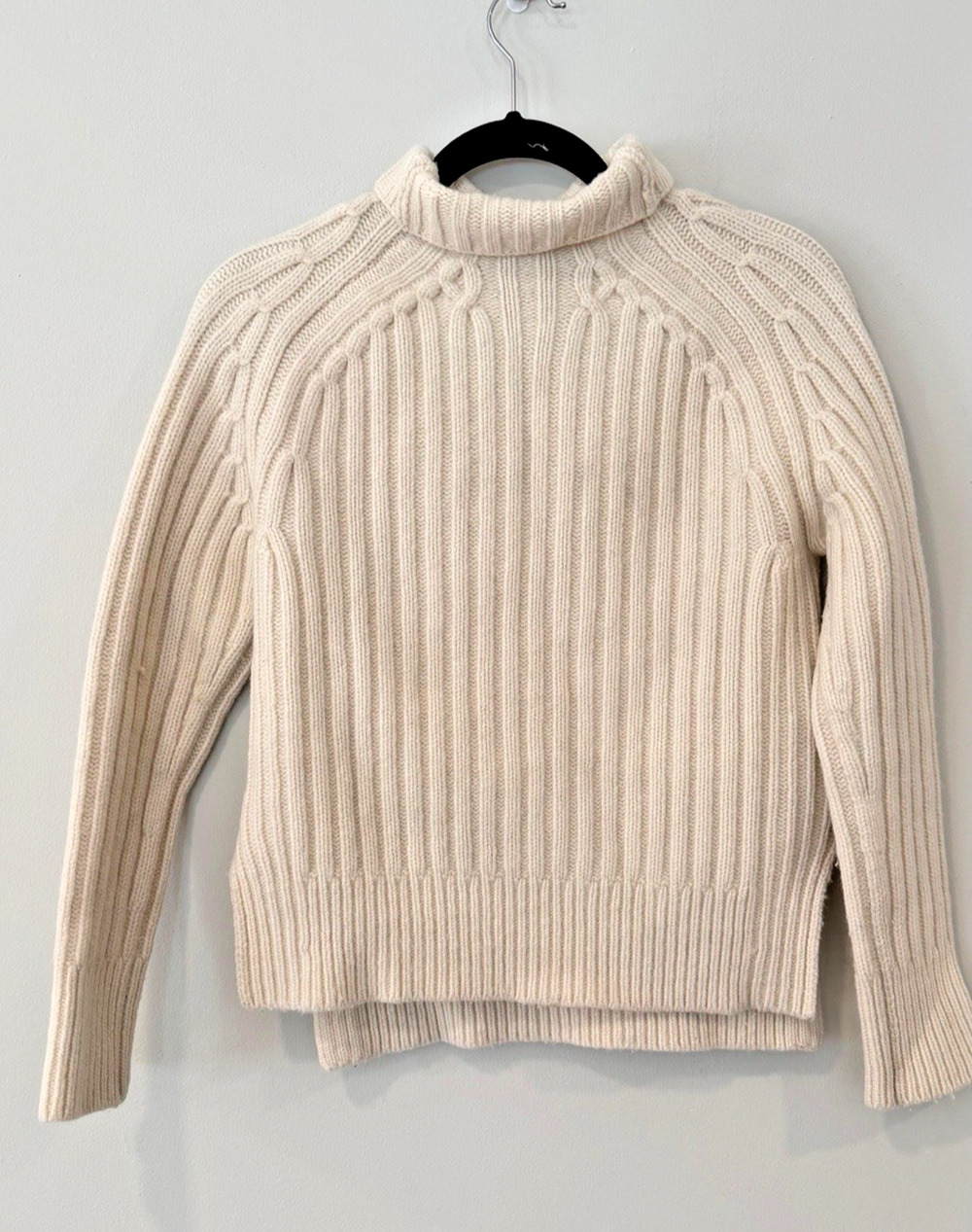 Polo Ralph Lauren Womens Knit Cream Turtleneck Wool Cashmere Sweater Size Small